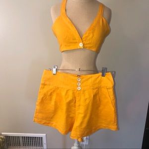 Free People-NWT, Linen Halter/Shorts Set (S)